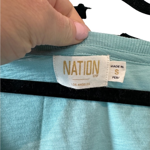 Nation LTD Heather Balloon Sleeve Sweetheart Top in Bermuda (Size Small) - Picture 5 of 7